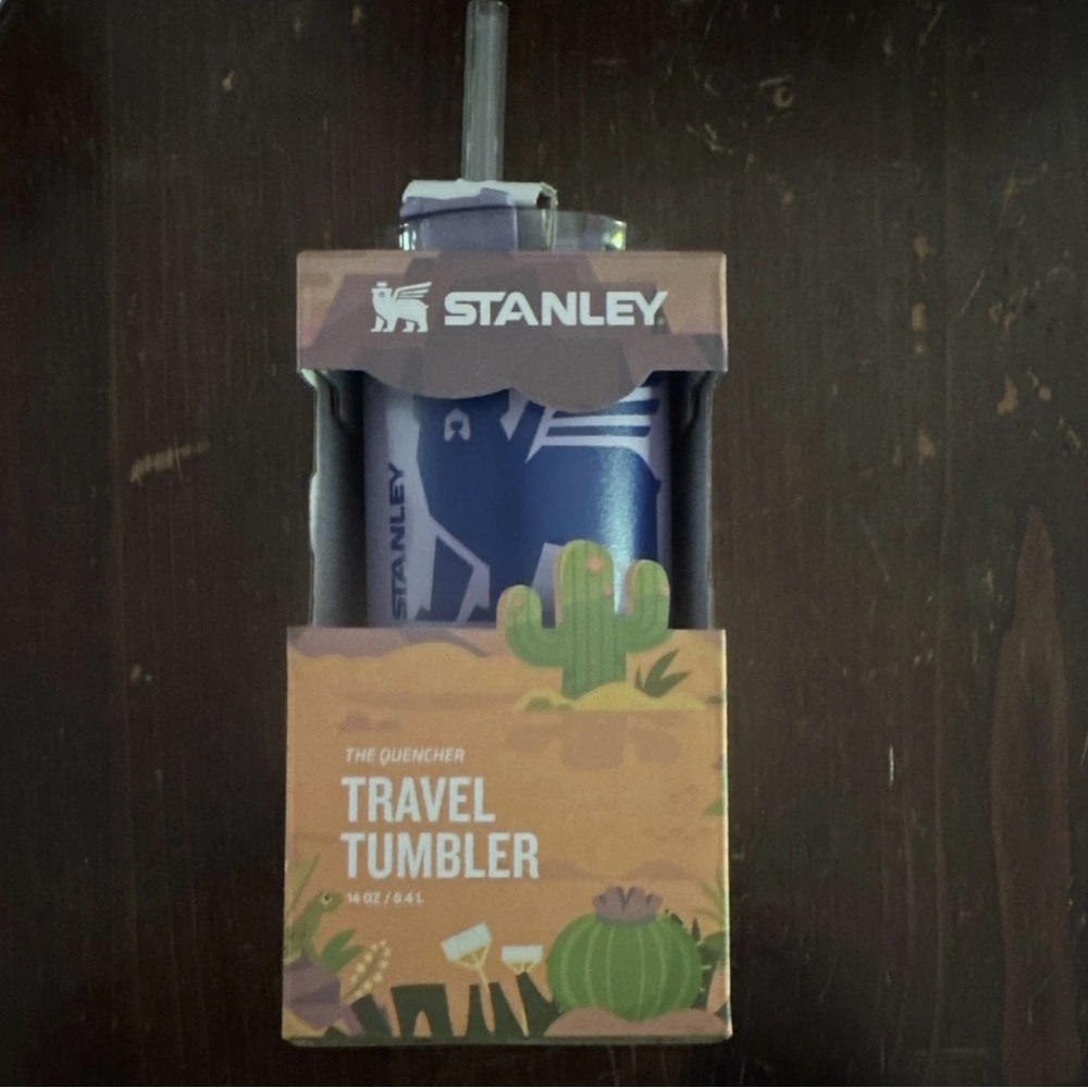 NIB Stanley travel tumbler 14oz purple (Stan the Bear)